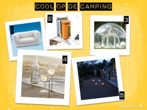 collage gadgets camping