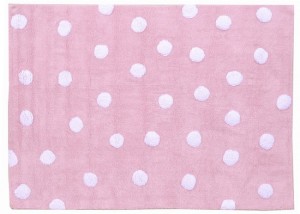 8 vloerkleed katoen dots-pink