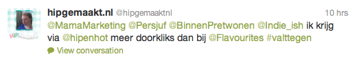 Tweet Hipgemaakt.nl