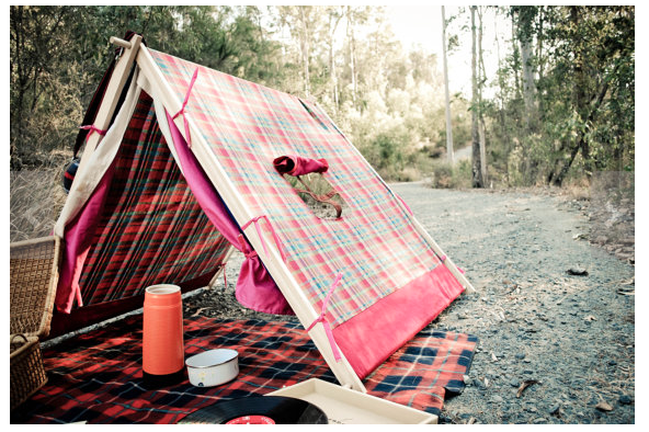 Picknick met gave tent driehoek