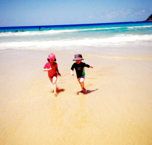 rennen op het strand in Down Under