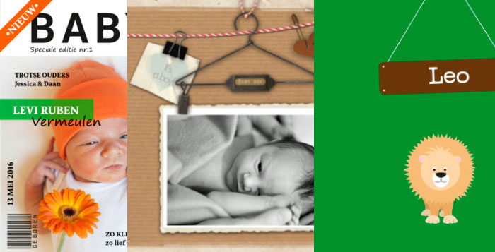 Koningkaart, voor de allermooiste geboortekaartjes