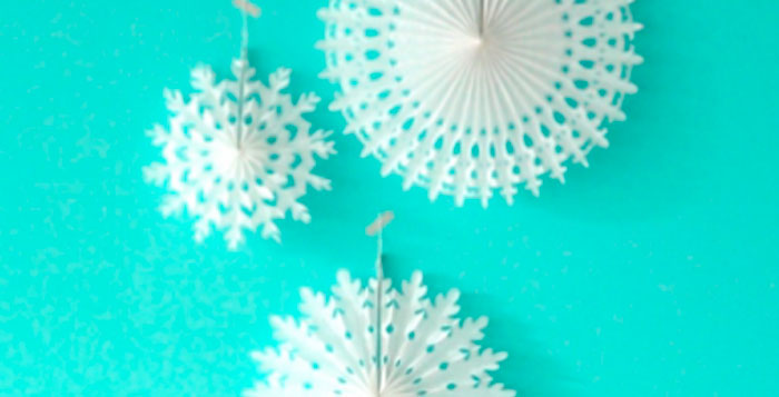 Papieren sneeuwvlokken decoratie