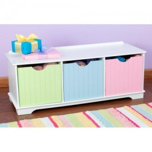 1 kidkraft bank met opbergruimte - pastel