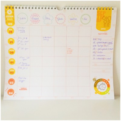 Weekplanner ingevuld