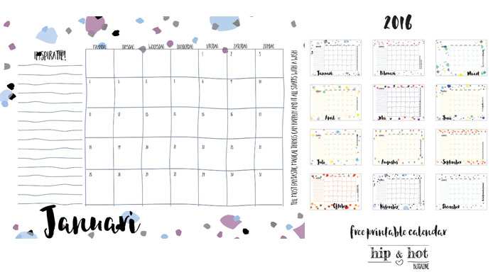 Groenten krijgen Persoonlijk Free Printable kalender voor 2016 - Hip & Hot - blogazine