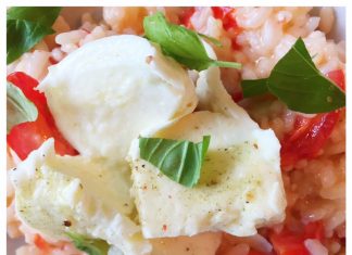 Risotto met burrata en kerstomaatjes risotto caprese burrata