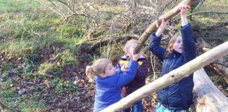 Help, het is herfst! bos hut bouwen