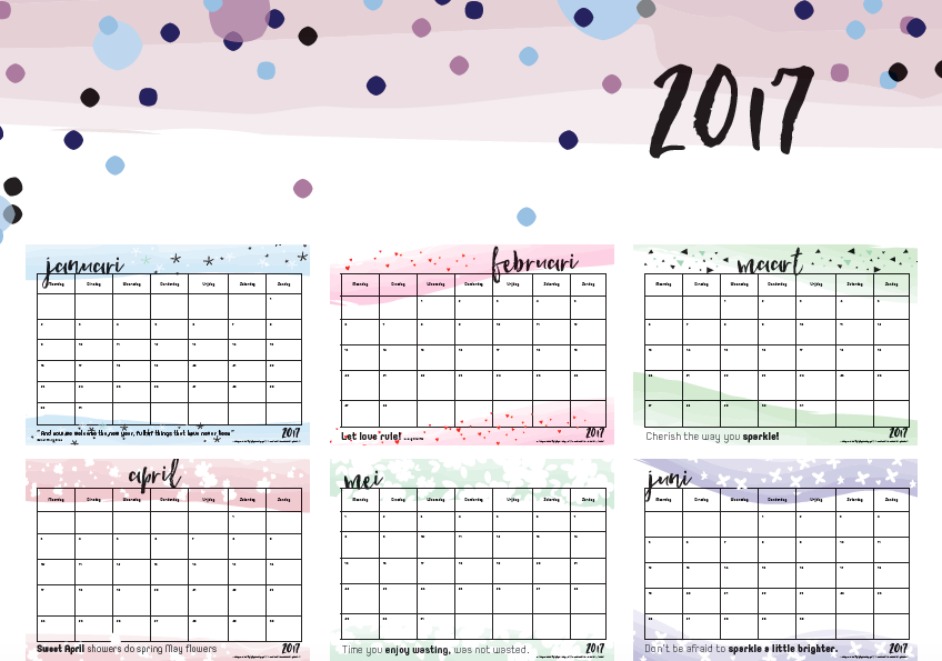 Printable kalender voor 2017 - Hip & Hot -