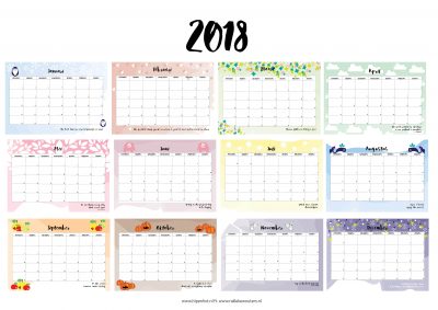 Pigment Londen bevestig alstublieft Free Printable kalender voor 2018 - Hip & Hot - blogazine
