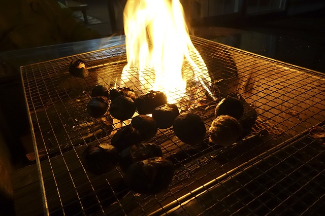 vlees op de winterbarbecue