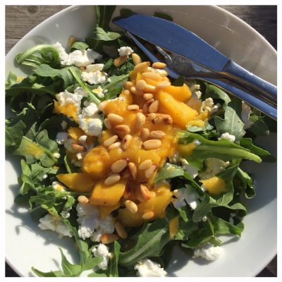 salade geitenkaas mango