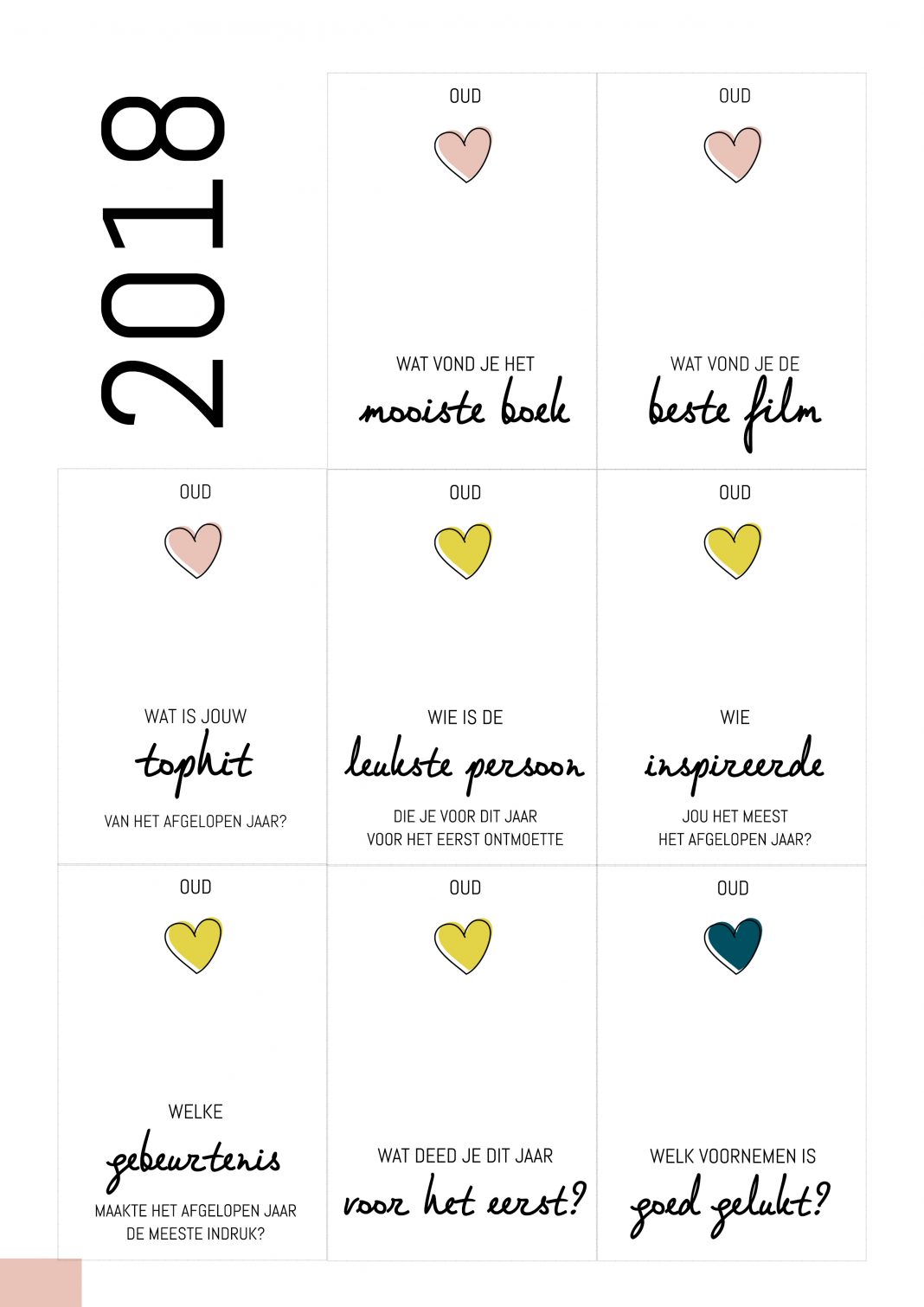 Free printable spel Oud & Nieuw Hip & Hot blogazine