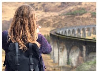 Hoe is het pad naar het Glenfinnan viaduct? schotland glennfinnan rugtas