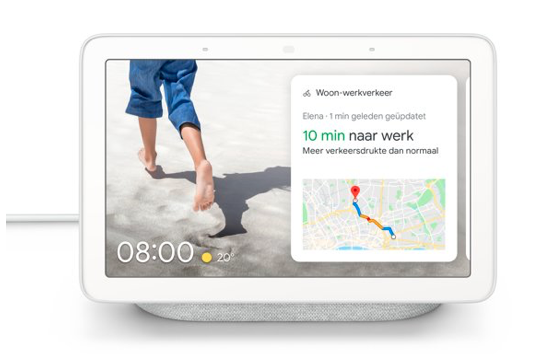 Google nest hub 10 min naar werk