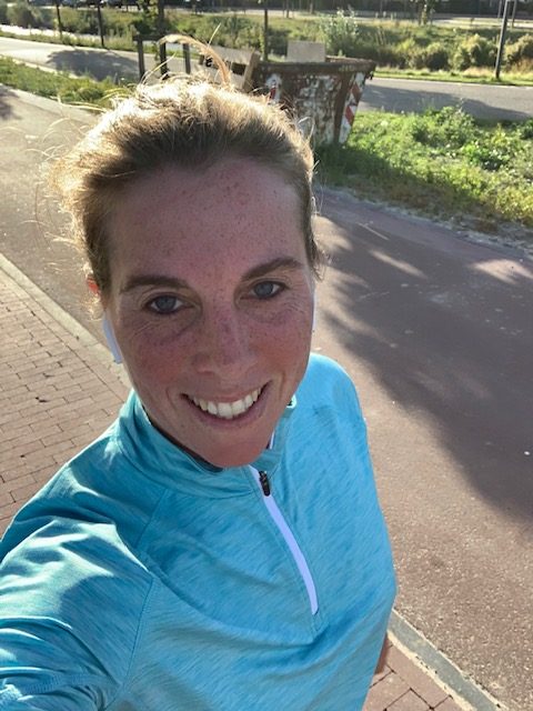 hardlopen blauw shirt