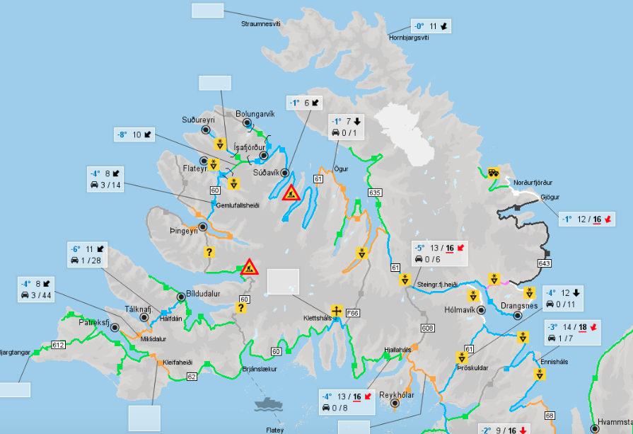 wegcondities Westfjorden