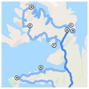 route IJsland Westfjorden Snaefellsness in 4 dagen