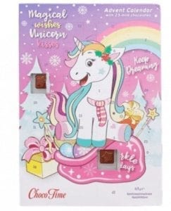 unicorn adventskalender met chocola