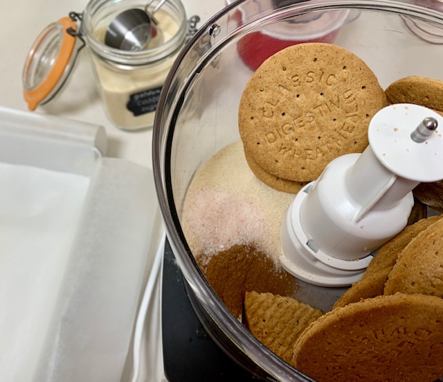 digestive koekjes in de keuken machine