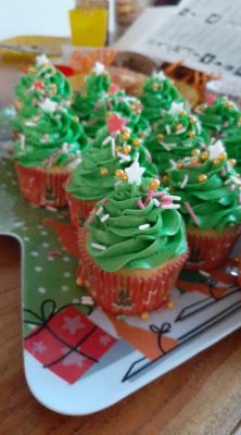 kerstbomen cupcakes