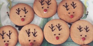 Kersthapjes op school rendier koekjes