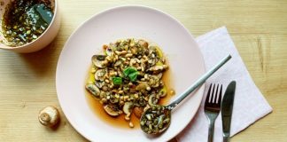 Champignon carpaccio, een vega voorafje vegetarisch voorgerecht champignon carpaccio