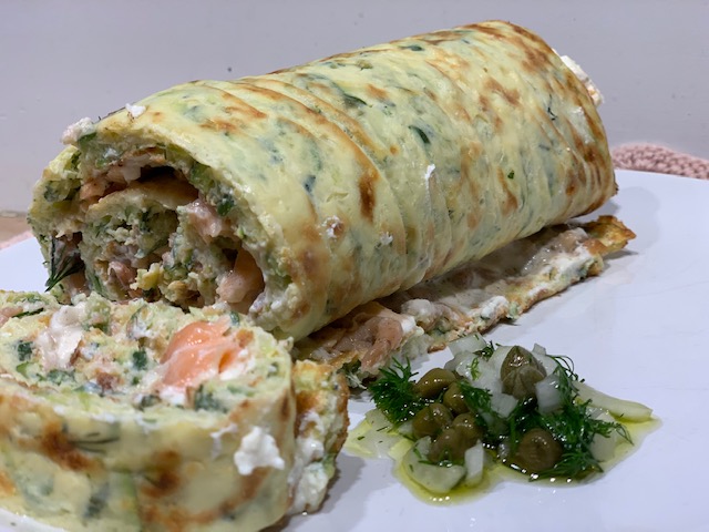 rouleaux van zalm en garnalen