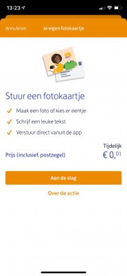 Stuur een gratis kaartje via de Postnl app