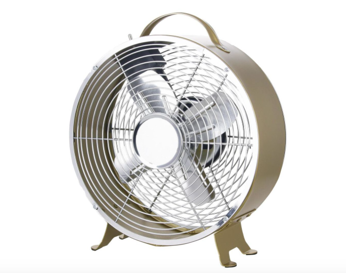 hippe tafelventilator goud