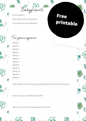 Free printable babyplants Free pri