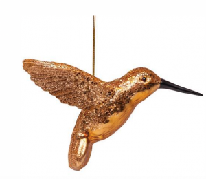 kerstbal kolibrie goud vondels