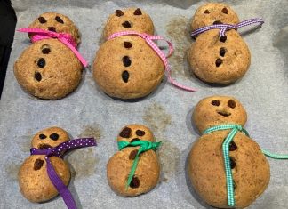 Sneeuwman broodjes maken Sneeuwman broodjes maken