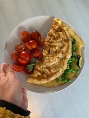 omelet met groene groenten