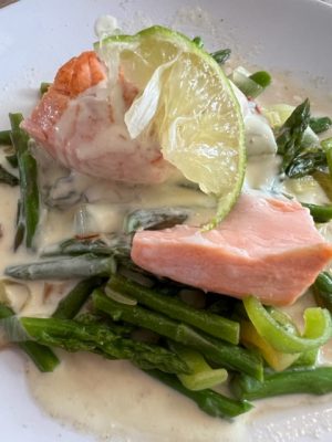 zalm met sausje