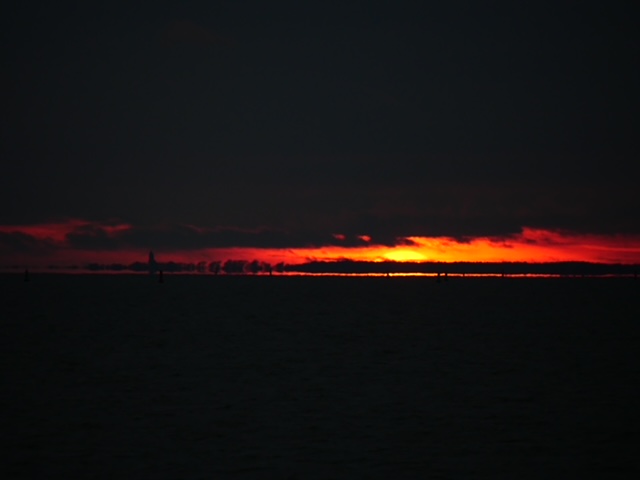zonsondergang ameland boot