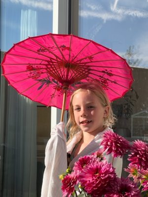 feetje roze parasol