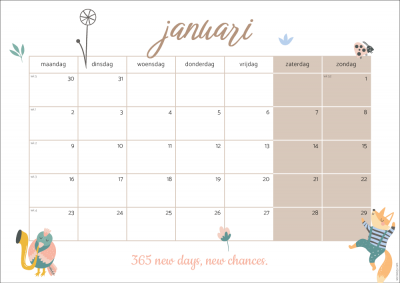 printable kalender 2023 Hip & Hot - blogazine