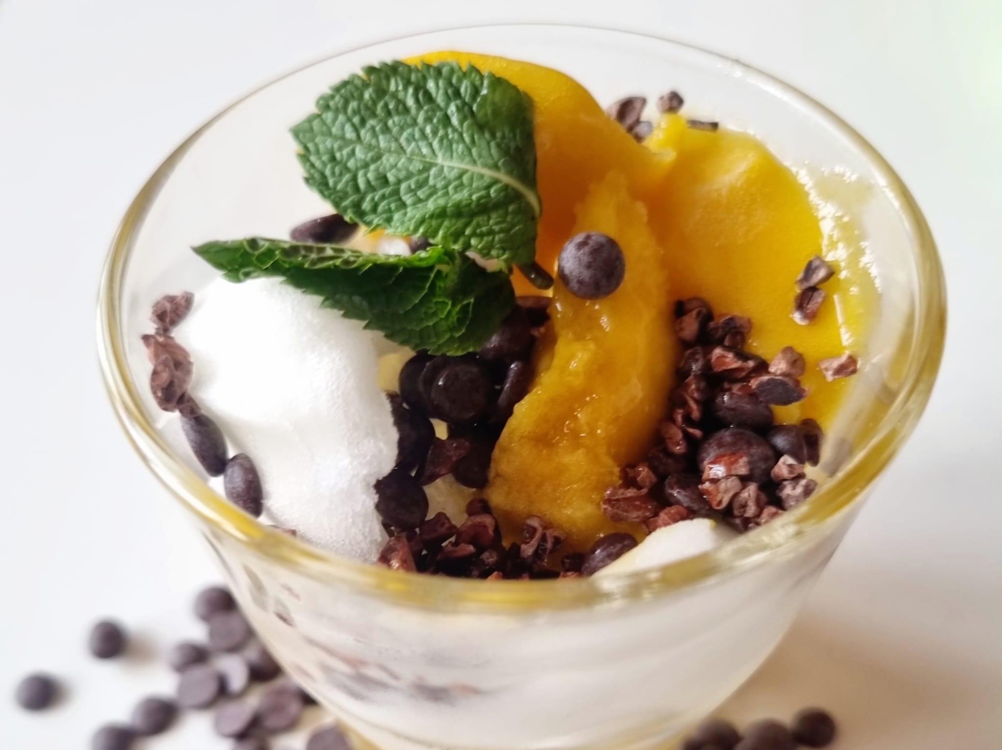 dessert met citrusfruit en chocolade