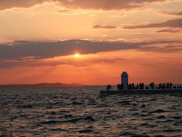 Zonsondergang Zadar boulevard