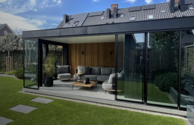 Veranda glaswand uitbouw